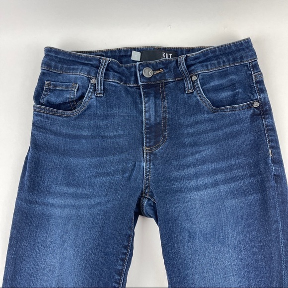 Kut From The Kloth Jeans Womens 2 Blue Denim Rough Hem - Picture 4 of 9